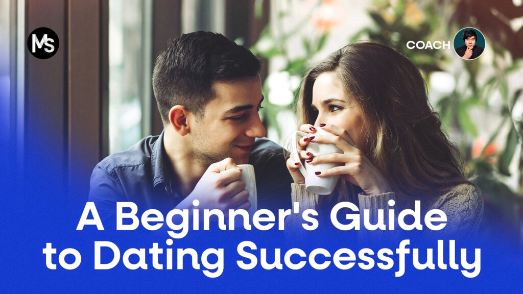 Confident man and woman smiling, representing successful dating