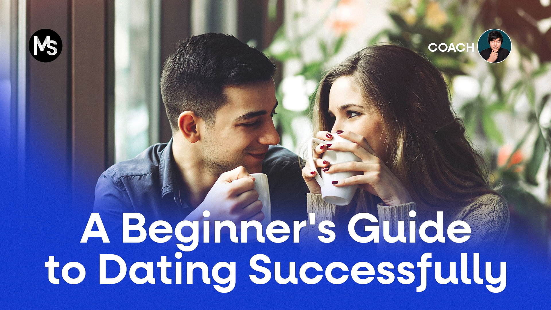 Confident man and woman smiling, representing successful dating